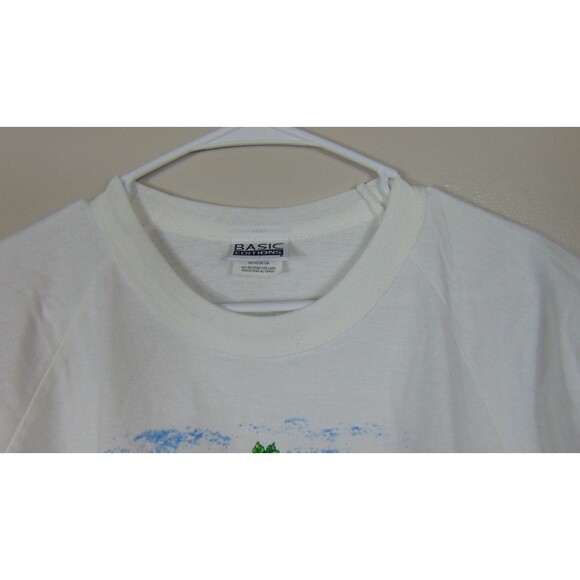 VTG 90's Basic Editions Graphic T-shirt White Mailbox Grandmacore Cottagecore M - Picture 3 of 9